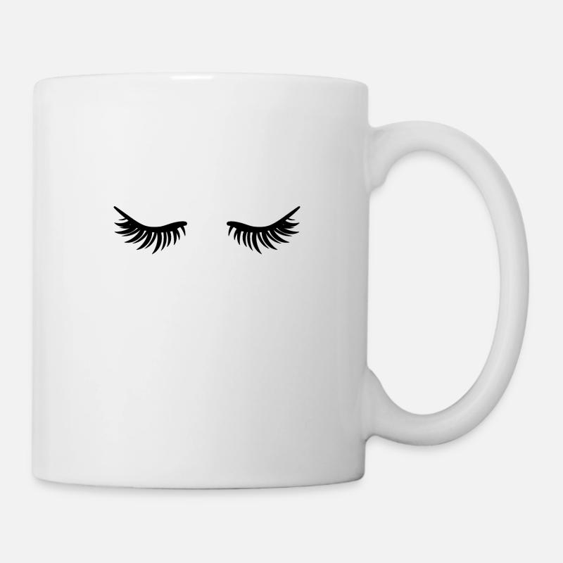 Geschlossene Augen - Wimpern - Tasse - Weiß