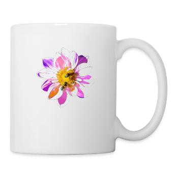 gxp abeilles sur fleur vecteur de l'art - Mug blanc - blanc - Droite