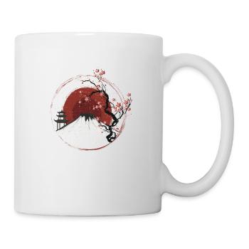 Fujiyama in the sunset White Edition - Mug - white - Right