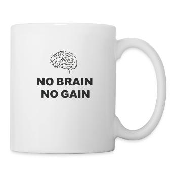 No Brain No Gain - Mug - white - Right