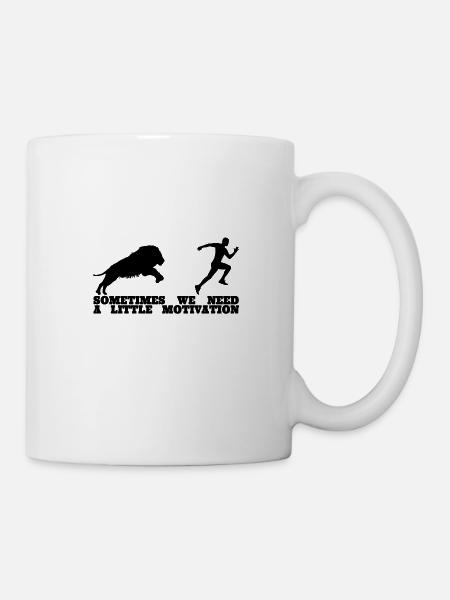 Lion Running Herren Lauf Shirt - Tasse - Weiß