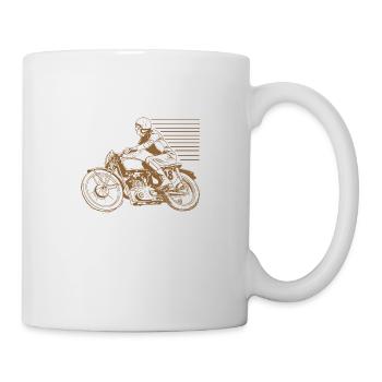 vintage motorcyle - Oldtimer Motorrad - Tasse - Weiß - Rechts
