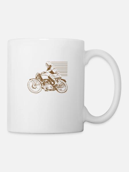 motocyclette vintage - moto vintage - Mug blanc - blanc