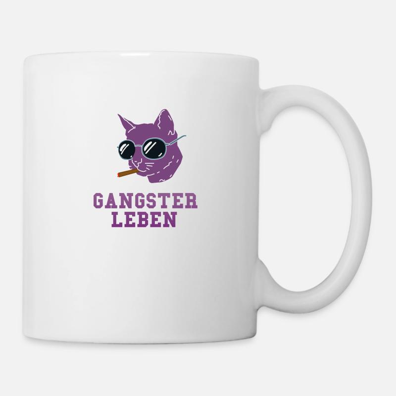 Gangster Cat - Tasse - Weiß