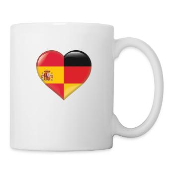 Herz Flagge Spanien Deutschland Deutsch Geschenk - Tasse - Weiß - Rechts