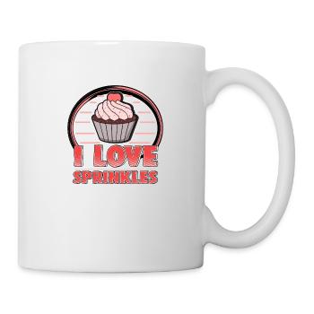 Schönes Cupcake/ Muffin Shirt "I love sprinkles" - Tasse - Weiß - Rechts