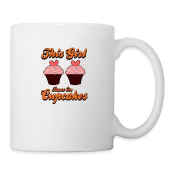 Beautiful cupcake / muffin shirt "This girl runs on c - Mug - white - Right