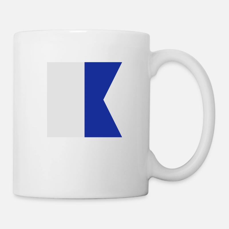 ICS - A (Alpha) - international code of signals - Mug blanc - blanc