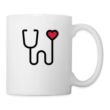 Stethoskop Abhörgerät - Tasse - Weiß - Rechts