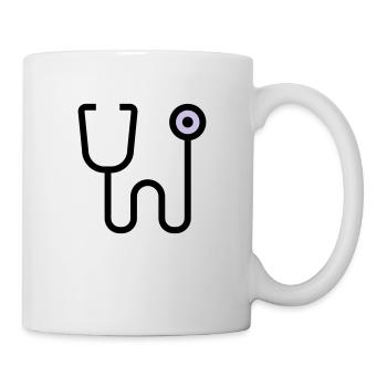 Stethoscop Untersuchung vom Doktor Arzt - Tasse - Weiß - Rechts