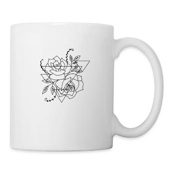 Rose geometire flower tulip - Mug - white - Right
