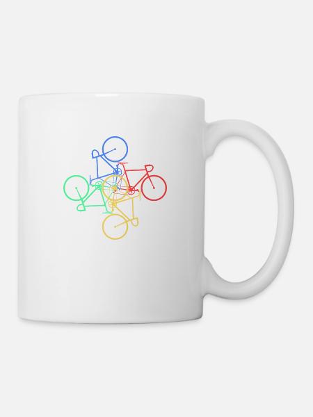 Vélo vélo vélo sport cadeau idée cadeau couleur - Mug blanc - blanc