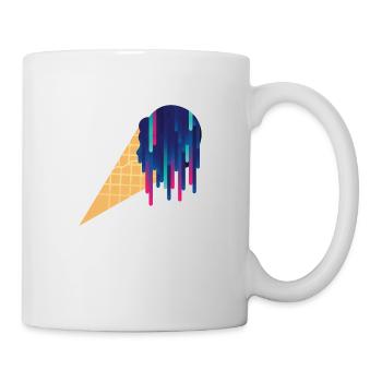Cool ice cream 80s style colorful retro holiday - Mug - white - Right