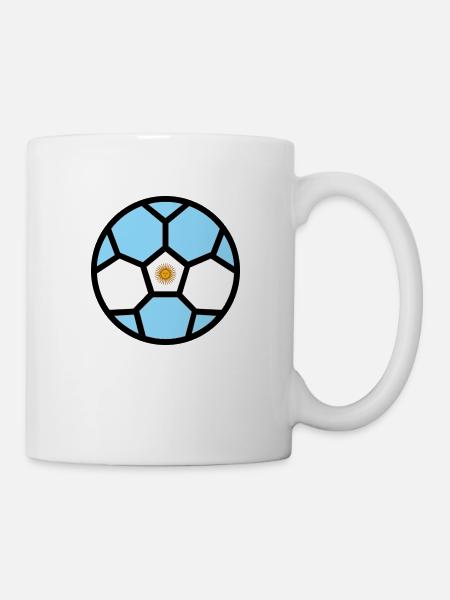 Fußball WM Flagge Argentinien Weltmeisterschaft - Tasse - Weiß