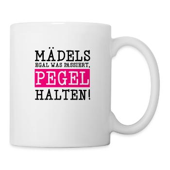 Maedels pegel halten trinken saufen party maedelsa - Tasse - Weiß - Rechts