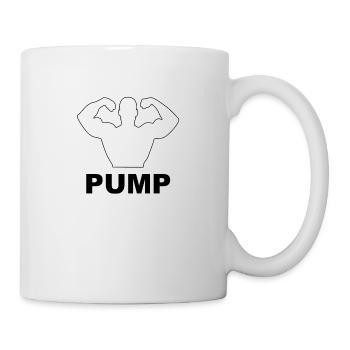 Pump Siluette Trainingsshirt für Motivation im Gym - Tasse - Weiß - Rechts