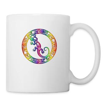 Gecko Ornament Rainbow - Tasse - Weiß - Rechts