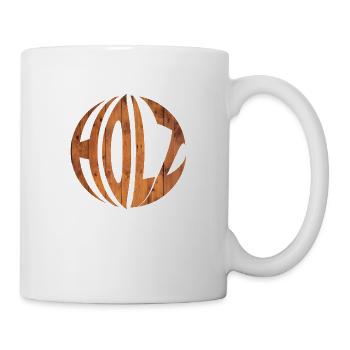 Holz Kugel Holzkugel - Tasse - Weiß - Rechts