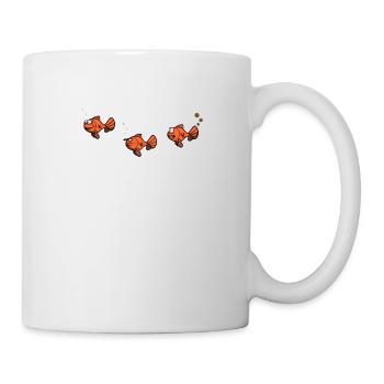 Fische im Wasser - Pupser - lustiges Design - Tasse - Weiß - Rechts