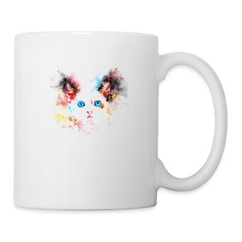 gxp cute cat blue eyes water color blobs - Mug - white - Right