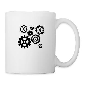 Zahnräder - Tasse - Weiß - Rechts