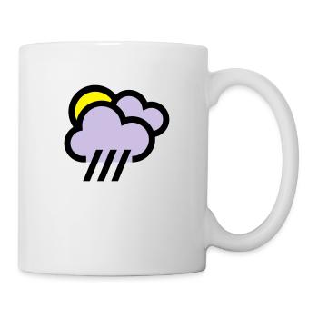 nuageux avec icône de chills icône météo - Mug blanc - blanc - Droite