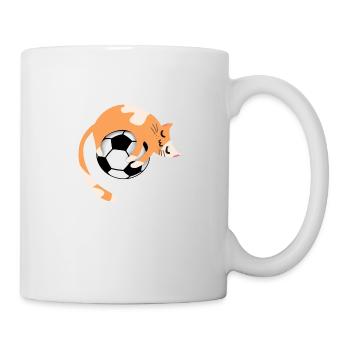 Cat with football - Mug - white - Right