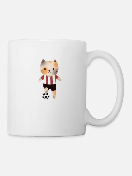 Cat with football - Mug - white