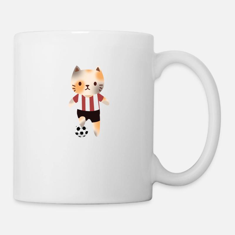 Chat avec le football - Mug blanc - blanc