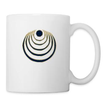 Mond Zauber, digital blau gold, Intuition, - Tasse - Weiß - Rechts