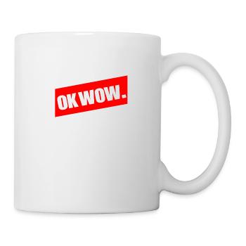 OK WOW. Geschenkidee Coole Shirts Sprüche Sommer - Tasse - Weiß - Rechts