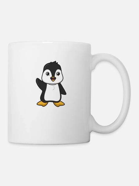 Pinguin Geschenk Tier niedlich Comic Tier Pinguine - Tasse - Weiß