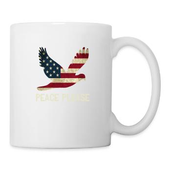 Peace please! America USA Dove of Peace - Mug - white - Right