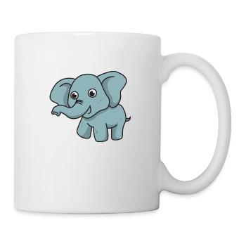 Elephant cartoon gift animal child proboscis cute - Mug - white - Right