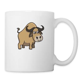 Buffalo cartoon gift animal child horns animals bull - Mug - white - Right