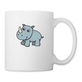 Rhino dessin animé animal cadeau Afrique rhinocéros enfant - Mug blanc - blanc - Droite