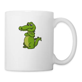 Krokodil Comic Geschenk Kroko Kind Echse Tier Nil - Tasse - Weiß - Rechts