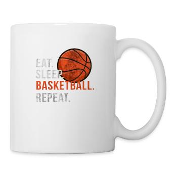 Eat Sleep Basketball Repeat - Scratch - Tasse - Weiß - Rechts