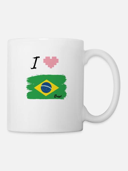 ♡ I love Brazil Tshirt ♡ - Mug - white