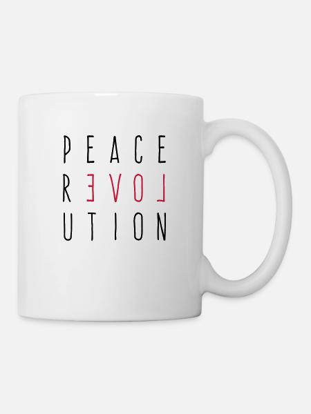 Peace Love Revolution - Tasse - Weiß