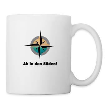 Kompass - Ab in den Süden! Urlaub - Tasse - Weiß - Rechts