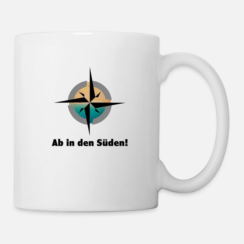 Kompass - Ab in den Süden! Urlaub - Tasse - Weiß