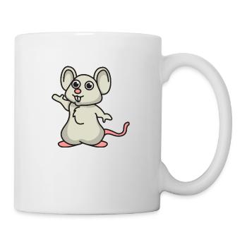 Maus Comic Mäuse Geschenk Haustier Tier niedlich - Tasse - Weiß - Rechts