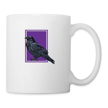 Rabe - Krähe - Kolkrabe - Tasse - Weiß - Rechts