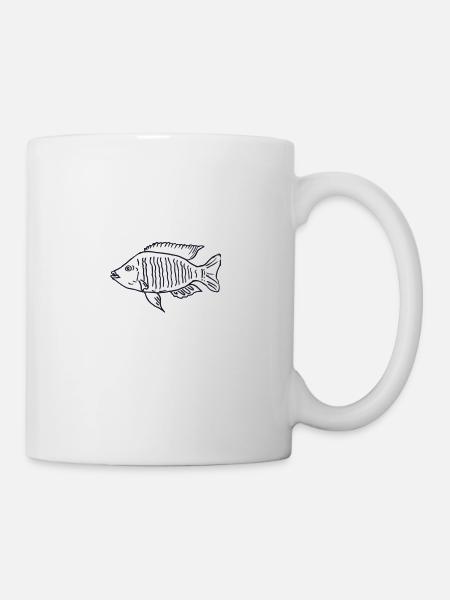 Cichlid poisson Malawi - Mug blanc - blanc