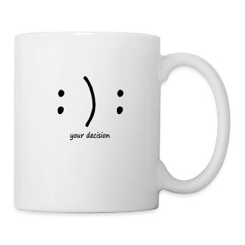 heureux ou triste? Émotions smiley - Mug blanc - blanc - Droite