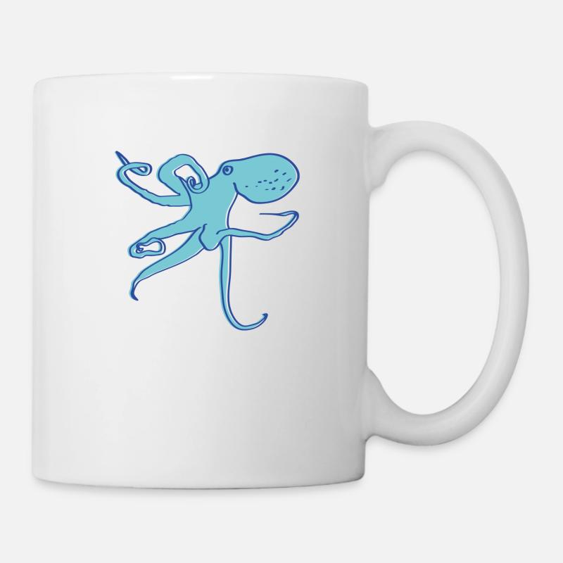 Tintenfisch - Tasse - Weiß