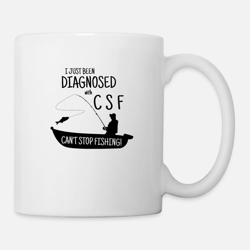 Angeln Fischen - Tasse - Weiß