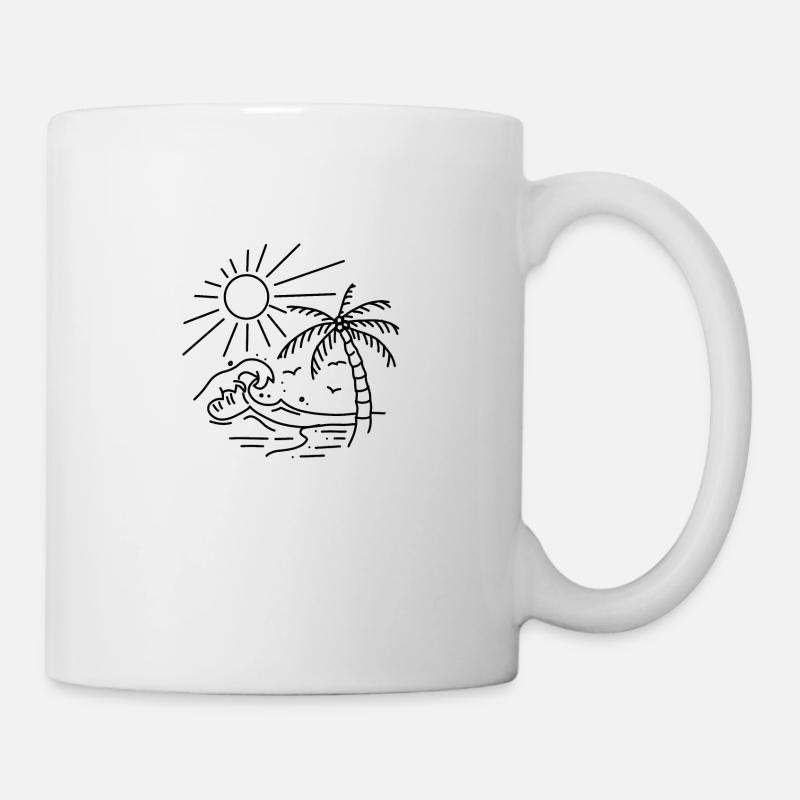 Beach sea sun palm trees - Mug - white