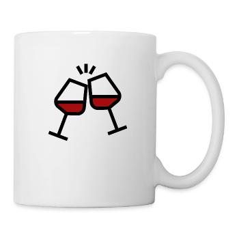 Prost mit Weingläsern - Tasse - Weiß - Rechts